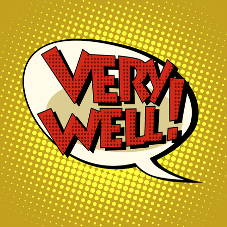 very well comic bubble retro text. Pop art retro style. The speech of the character. Vector retro backgroundのイラスト素材