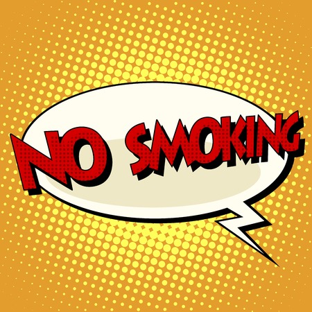 no smoking comic book bubble text pop art retro style. The dangers of Smoking. Health and medicineのイラスト素材