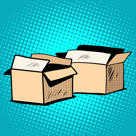 Packaging boxes cardboard retro pop art retro style. Vector box. Vector packagingのイラスト素材