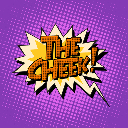 the cheek retro comic bubble text pop art retro style. Vector illustration of a retro background of halftoneのイラスト素材