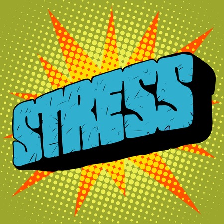 Stone word stress text pop art retro style. The word stress stylized old letters out of stoneのイラスト素材