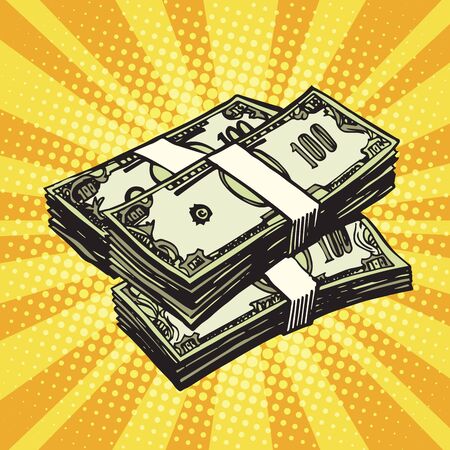 Money Finance dollars pop art retro vector. Retro moneyの写真素材