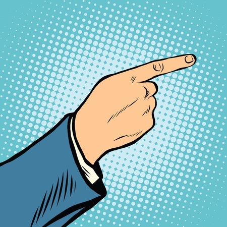 gesture Index finger direction pop art retro vectorのイラスト素材
