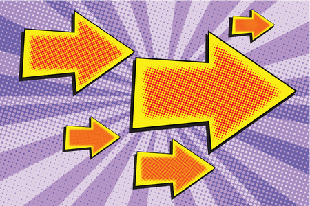 Arrow big and small pop art retro vector illustrationのイラスト素材