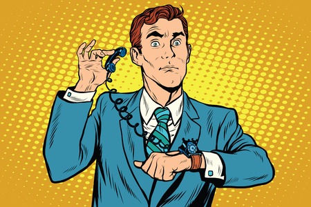 Gadget wrist watch phone pop art retro comic drawing illustrationのイラスト素材