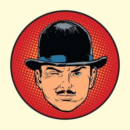 Retro European sleuth spy or detective, pop art vectorのイラスト素材