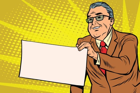 Boss businessman with a blank sheet of paperのイラスト素材