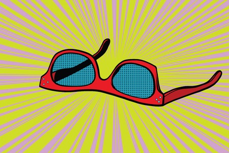 Womens red sunglassesのイラスト素材
