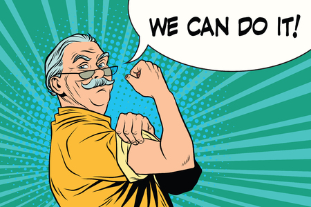 we can do it old manのイラスト素材