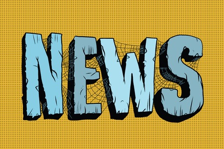 news in the mesh of spider webs. Pop art retro vector illustrationのイラスト素材