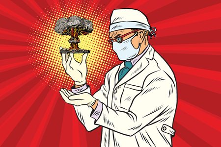 nuclear scientist and atomic bombのイラスト素材
