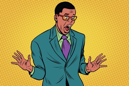 Shocked African American businessmanのイラスト素材