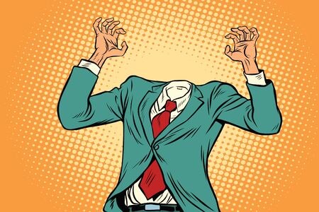 mock-up businessman without a head. Pop art retro vector illustrationの写真素材