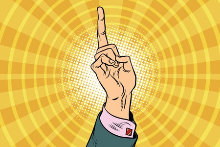 index finger up. Business concept. Pop art retro vector illustrationの写真素材