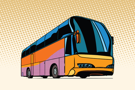 tourist bus, public transportのイラスト素材