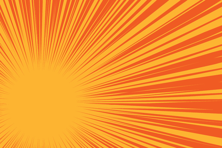 Yellow sun on a red background, pop art comic backgroundのイラスト素材