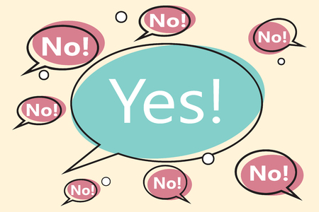 no yes comic bubbleのイラスト素材