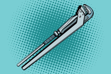 Universal wrench used as construction and repair tool in pop art retro vector illustrationのイラスト素材