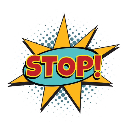 stop comic wordのイラスト素材