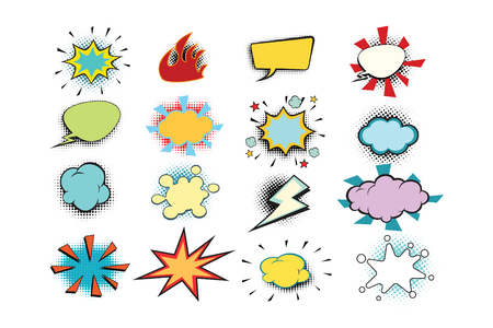 set colored comic bubblesの写真素材