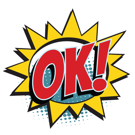 ok comic word. Pop art retro vector illustrationの写真素材