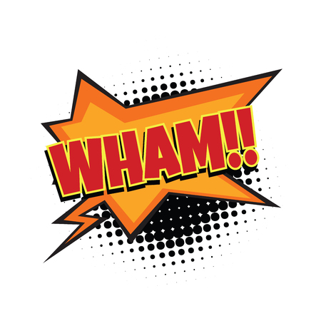 wham comic word. Pop art retro vector illustrationのイラスト素材