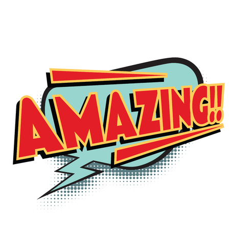 amazing comic word. Pop art retro vector illustrationの写真素材