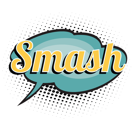 smash comic word. Pop art retro vector illustrationの写真素材