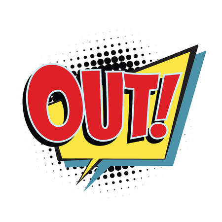 out comic word. Pop art retro vector illustrationの写真素材