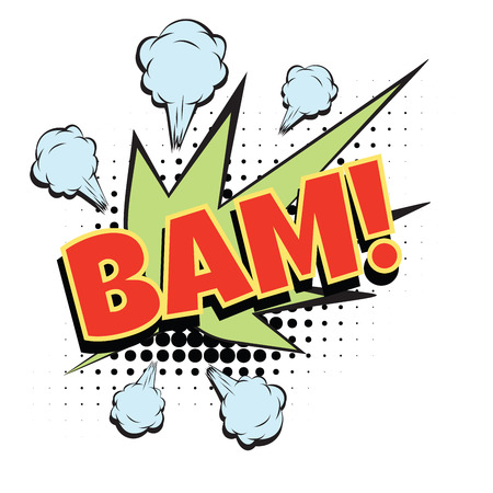bam comic word. Pop art retro vector illustrationのイラスト素材