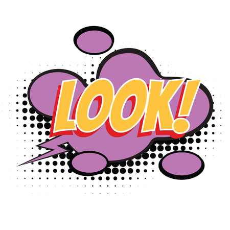 look text comic word. Pop art retro vector illustrationのイラスト素材