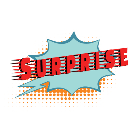 surprise text comic word. Pop art retro vector illustrationのイラスト素材