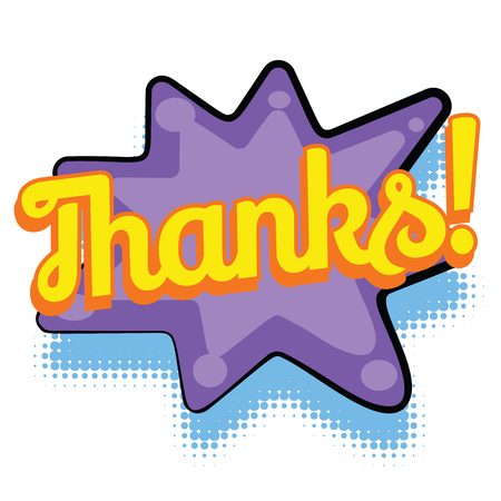 thanks comic word. Pop art retro vector illustrationのイラスト素材