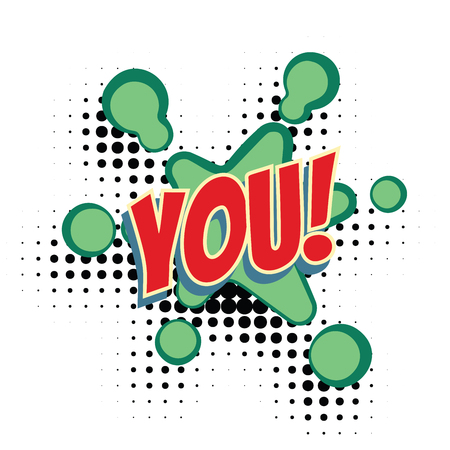 you text comic word. Pop art retro vector illustrationのイラスト素材
