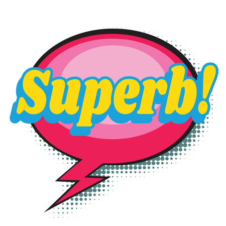 superb comic word. Pop art retro vector illustrationの写真素材