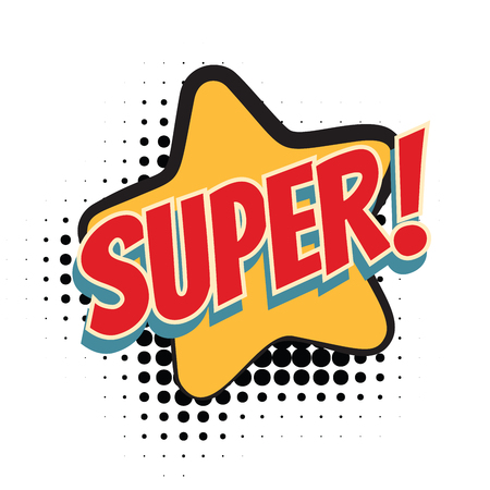 super comic word. Pop art retro vector illustrationの写真素材