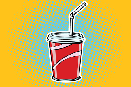 paper Cup fast food beverage. Pop art retro comic book vector illustrationのイラスト素材