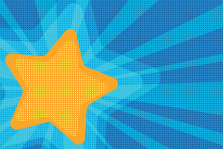 background yellow star pop art. retro vector illustrationの写真素材