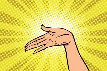 Women open palm hand hold gestureの写真素材
