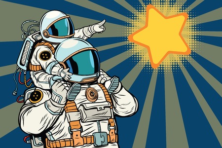 Astronauts family, child and fatherの写真素材