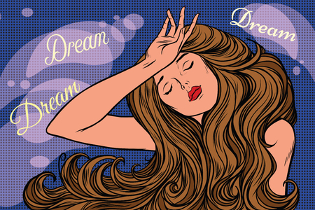 night dream of a beautiful womanの写真素材