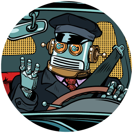 driver robot drone pop art avatar character iconのイラスト素材