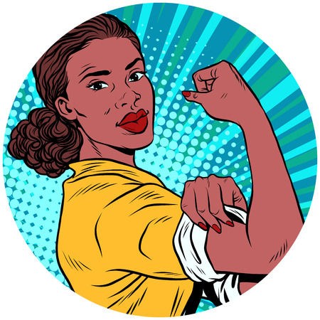 we can do it black woman African American pop art avatar charactのイラスト素材