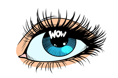 wow highlight in the eyeのイラスト素材