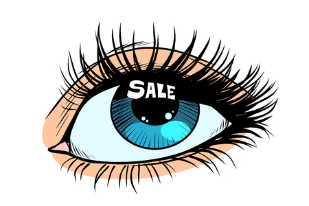 sale highlight in a woman eyeのイラスト素材