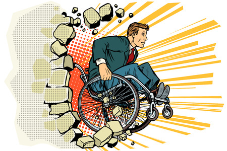 Businessman in a wheelchair. Disabilities and healthのイラスト素材
