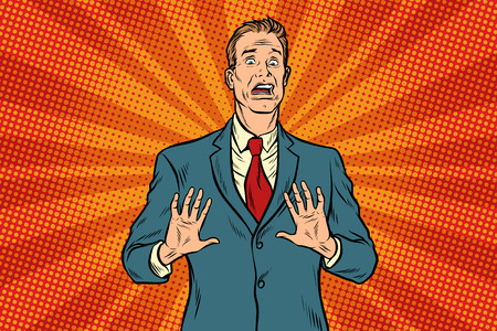 Scared male businessmanのイラスト素材