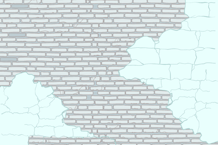 Old brick wall with peeling paint vector illustrationのイラスト素材