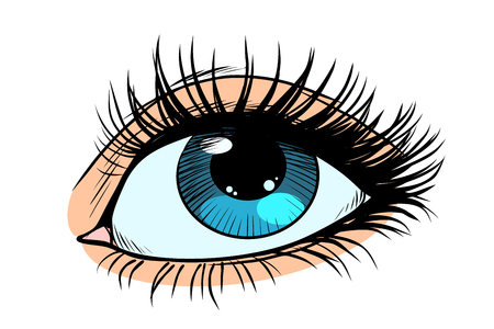 Female eyes with blue pupilのイラスト素材