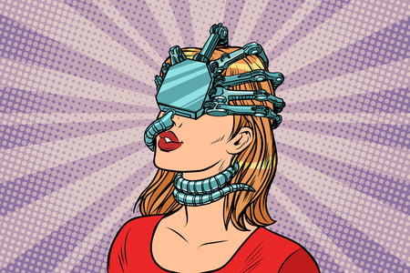 woman in a virtual realityのイラスト素材